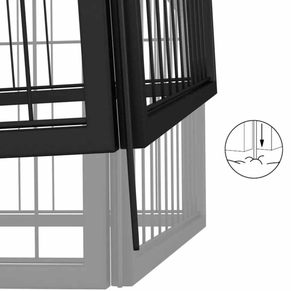 MAISON EXCLUSIVE - Parc pour chien 20panneaux noir 100x50cm acier enduit de poudre