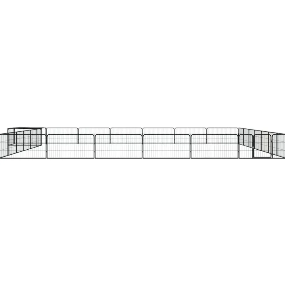 MAISON EXCLUSIVE - Parc pour chien 28panneaux noir 100x50cm acier enduit de poudre