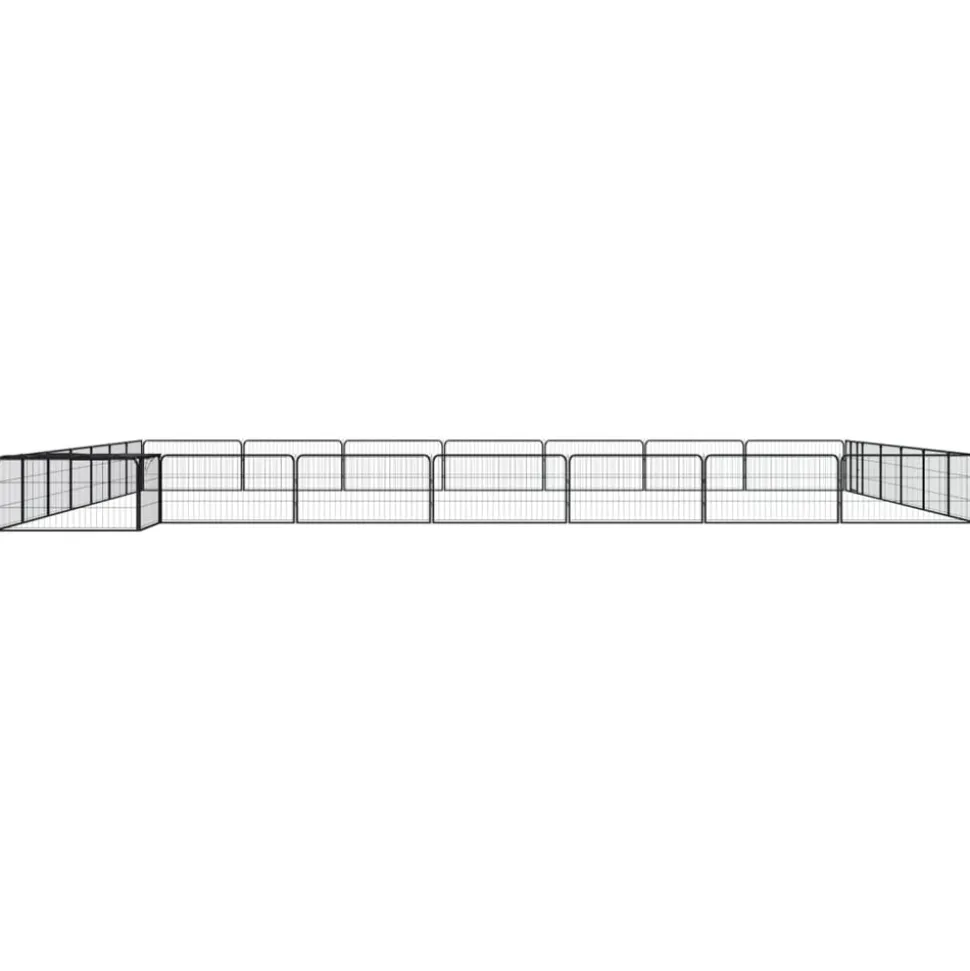 MAISON EXCLUSIVE - Parc pour chien 28panneaux noir 100x50cm acier enduit de poudre