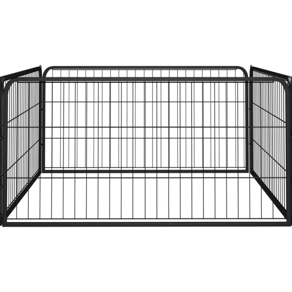 MAISON EXCLUSIVE - Parc pour chien 4 panneaux noir 100x50cm acier enduit de poudre