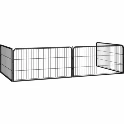 MAISON EXCLUSIVE - Parc pour chien 4 panneaux noir 100x50cm acier enduit de poudre
