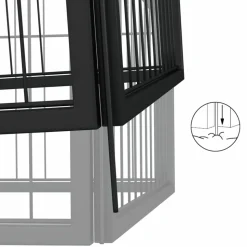 MAISON EXCLUSIVE - Parc pour chien 4 panneaux noir 100x50cm acier enduit de poudre