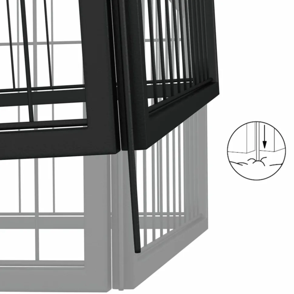 MAISON EXCLUSIVE - Parc pour chien 4 panneaux noir 100x50cm acier enduit de poudre