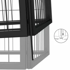 MAISON EXCLUSIVE - Parc pour chien 32panneaux noir 100x50cm acier enduit de poudre