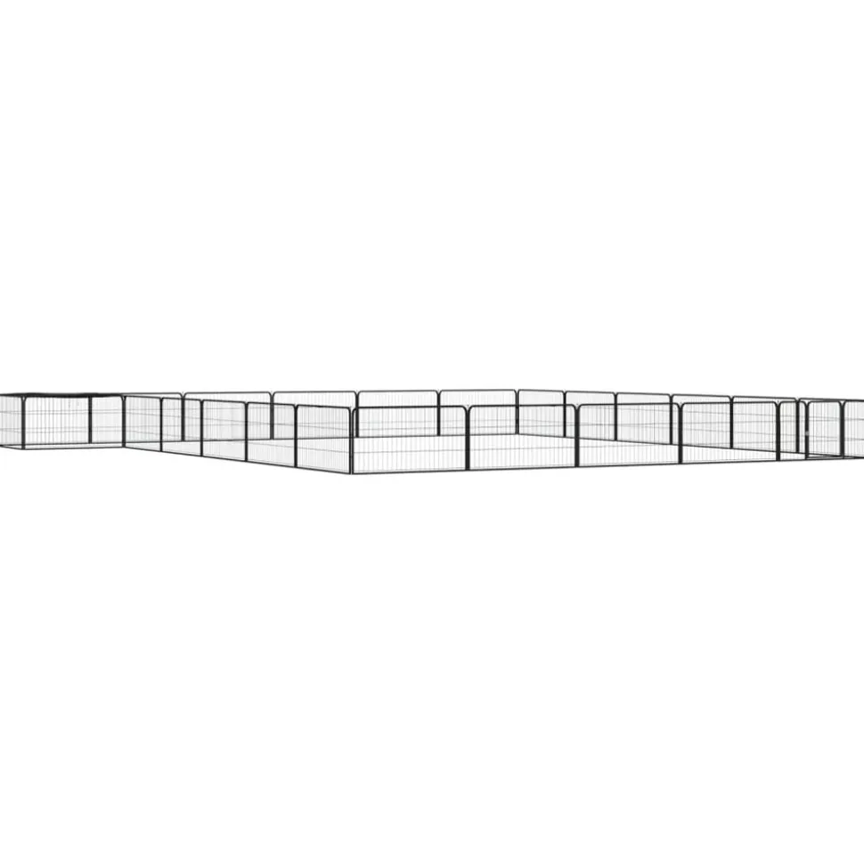 MAISON EXCLUSIVE - Parc pour chien 24panneaux noir 100x50cm acier enduit de poudre
