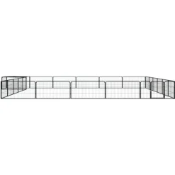 MAISON EXCLUSIVE - Parc pour chien 24panneaux noir 100x50cm acier enduit de poudre
