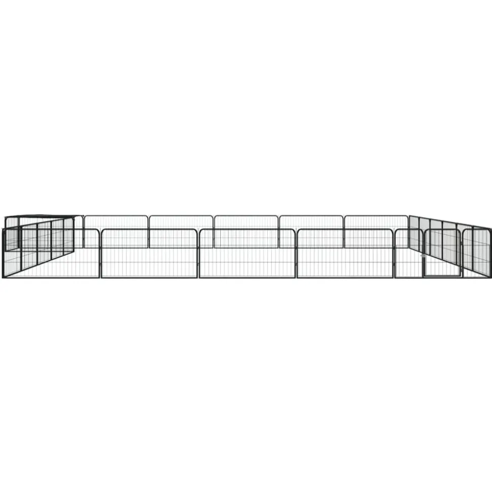 MAISON EXCLUSIVE - Parc pour chien 24panneaux noir 100x50cm acier enduit de poudre
