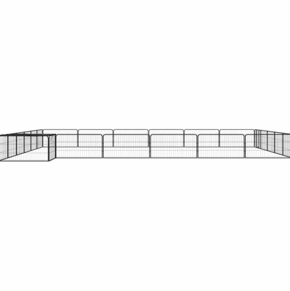 MAISON EXCLUSIVE - Parc pour chien 24panneaux noir 100x50cm acier enduit de poudre