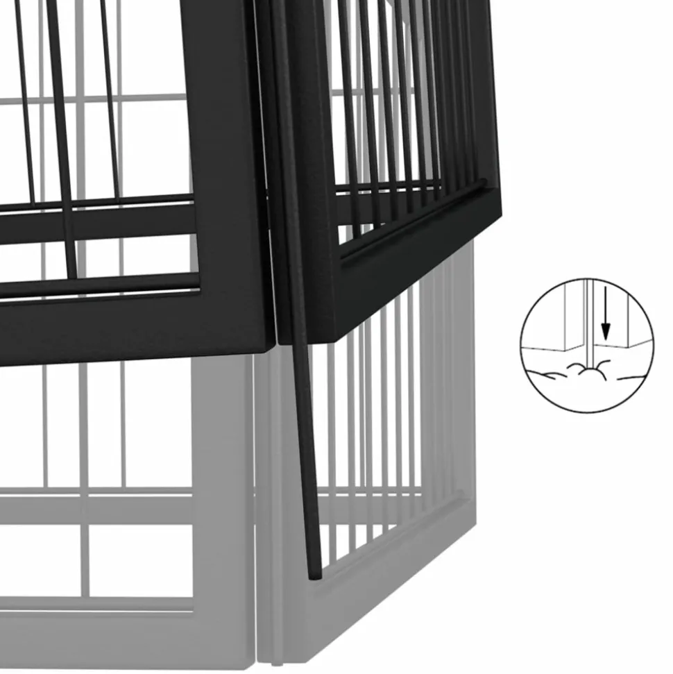 MAISON EXCLUSIVE - Parc pour chien 24panneaux noir 100x50cm acier enduit de poudre
