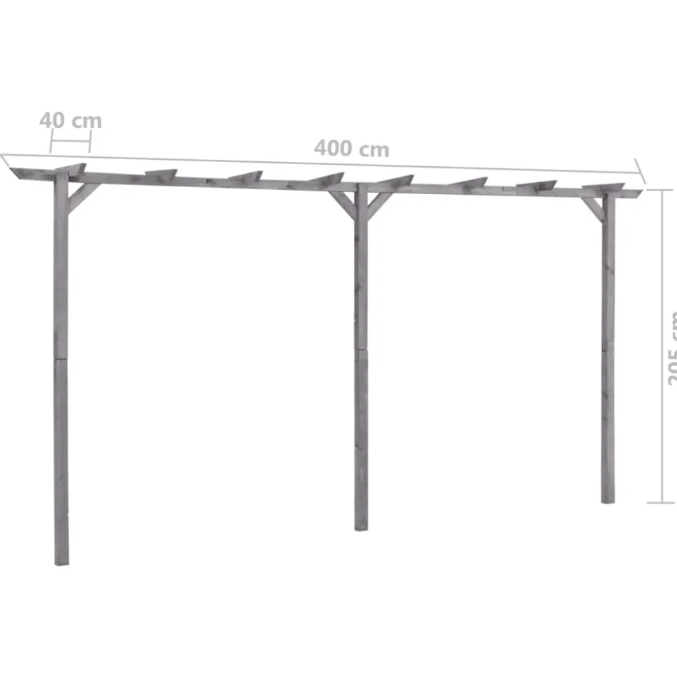 MAISON EXCLUSIVE - Pergola de jardin gris 400x40x205 cm bois de pin imprégné