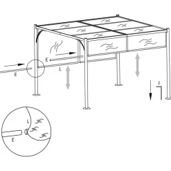 MAISON EXCLUSIVE - Pergola de jardin avec toit rétractable 3x3 m anthracite