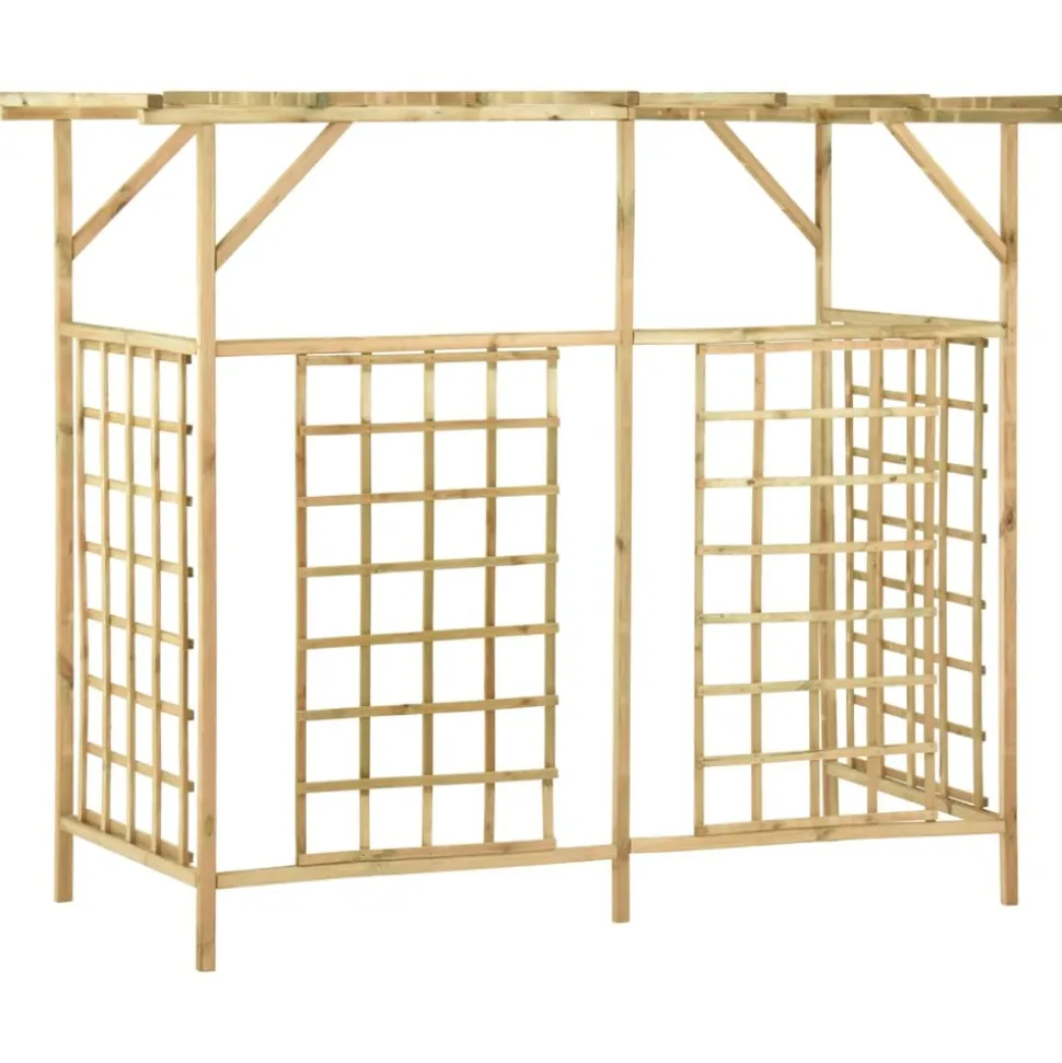 MAISON EXCLUSIVE - Pergola de jardin pour poubelles triples bois de pin imprégné