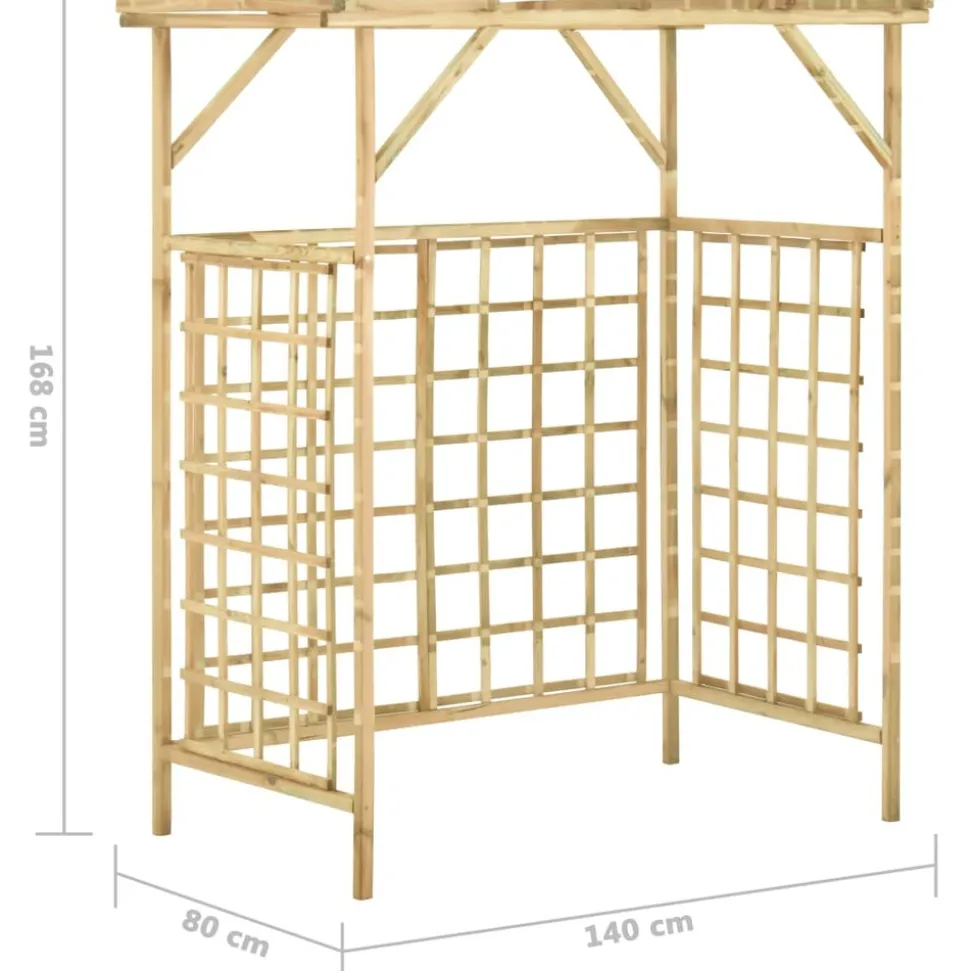 MAISON EXCLUSIVE - Pergola de jardin pour poubelles doubles bois de pin imprégné