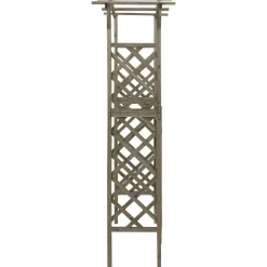 MAISON EXCLUSIVE - Pergola avec portail 116x40x204 cm gris bois de sapin massif