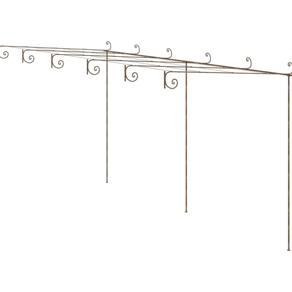 MAISON EXCLUSIVE - Pergola de jardin marron antique 6x3x2,5 m fer