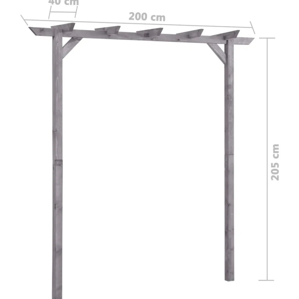 MAISON EXCLUSIVE - Pergola de jardin gris 200x40x205 cm bois de pin imprégné