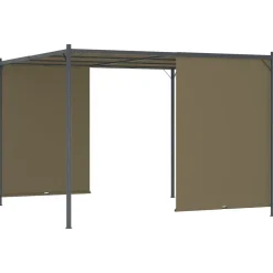 MAISON EXCLUSIVE - Pergola de jardin avec auvent rétractable 3x3 m taupe 180 g/m²