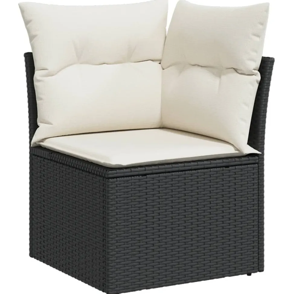 MAISON EXCLUSIVE - Salon de jardin 12 pcs avec coussins noir résine tressée