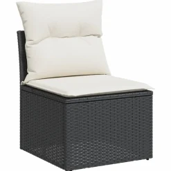 MAISON EXCLUSIVE - Salon de jardin 12 pcs avec coussins noir résine tressée