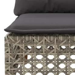 MAISON EXCLUSIVE - Salon de jardin 8 pcs avec coussins gris résine tressée