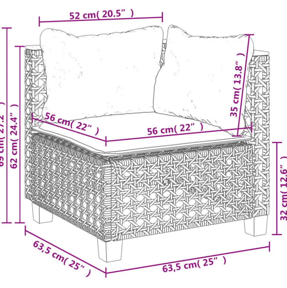 MAISON EXCLUSIVE - Salon de jardin 8 pcs avec coussins gris résine tressée
