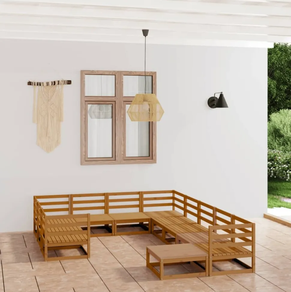 MAISON EXCLUSIVE - Salon de jardin 11 pcs bois de pin massif