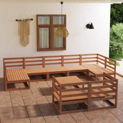 MAISON EXCLUSIVE - Salon de jardin 10 pcs bois de pin massif