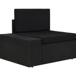 MAISON EXCLUSIVE - Salon de jardin 8 pcs résine tressée noir