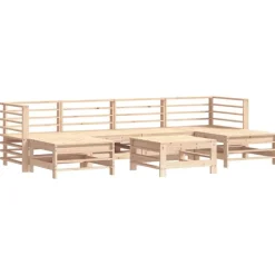 MAISON EXCLUSIVE - Salon de jardin 7 pcs avec coussins bois massif