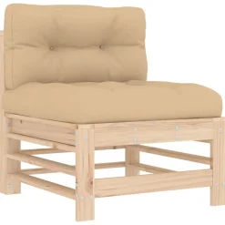 MAISON EXCLUSIVE - Salon de jardin 7 pcs avec coussins bois massif