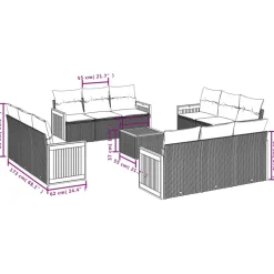 MAISON EXCLUSIVE - Salon de jardin avec coussins 13 pcs gris résine tressée