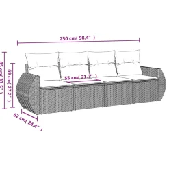 MAISON EXCLUSIVE - Salon de jardin avec coussins 4 pcs beige résine tressée