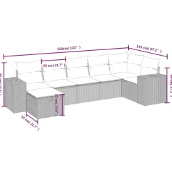 MAISON EXCLUSIVE - Salon de jardin 7 pcs avec coussins noir résine tressée