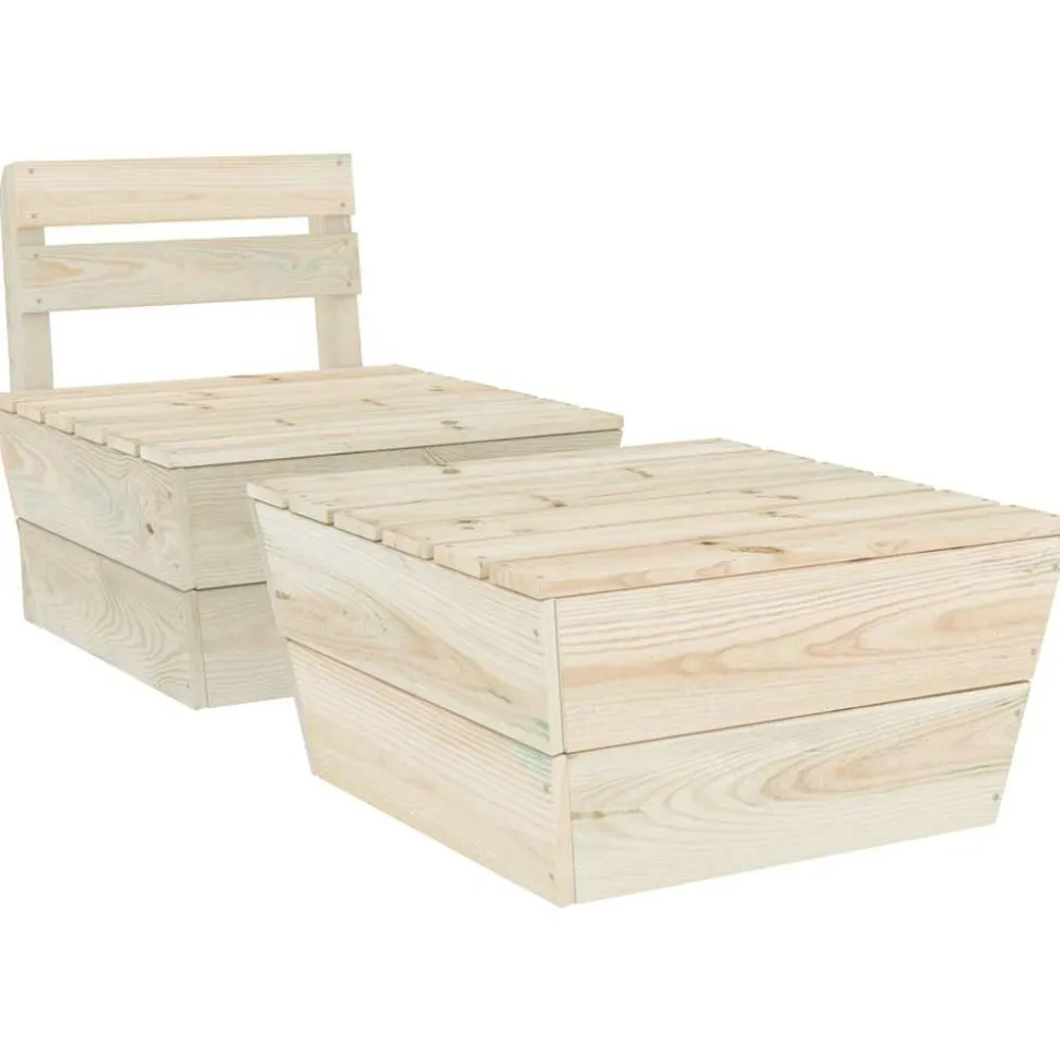 MAISON EXCLUSIVE - Salon de jardin 2 pcs bois d'épicéa imprégné