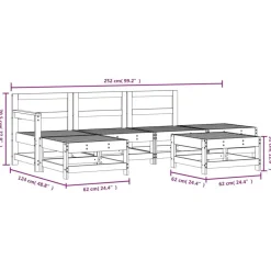 MAISON EXCLUSIVE - Salon de jardin 6 pcs bois massif douglas