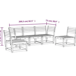 MAISON EXCLUSIVE - Salon de jardin 5 pcs bois massif de douglas