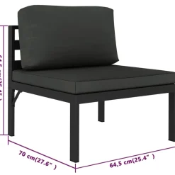 MAISON EXCLUSIVE - Salon de jardin 7 pcs avec coussins aluminium anthracite