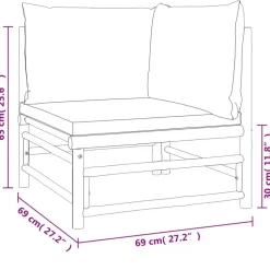 MAISON EXCLUSIVE - Salon de jardin 3 pcs avec coussins vert bambou