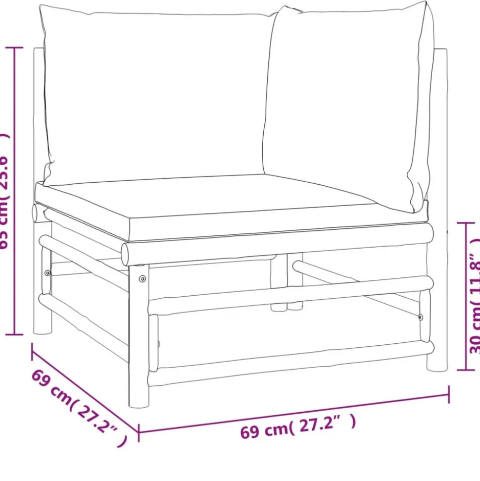 MAISON EXCLUSIVE - Salon de jardin 3 pcs avec coussins vert bambou