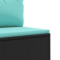 MAISON EXCLUSIVE - Salon de jardin 9 pcs avec coussins noir résine tressée