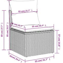 MAISON EXCLUSIVE - Salon de jardin avec coussins 13 pcs beige résine tressée