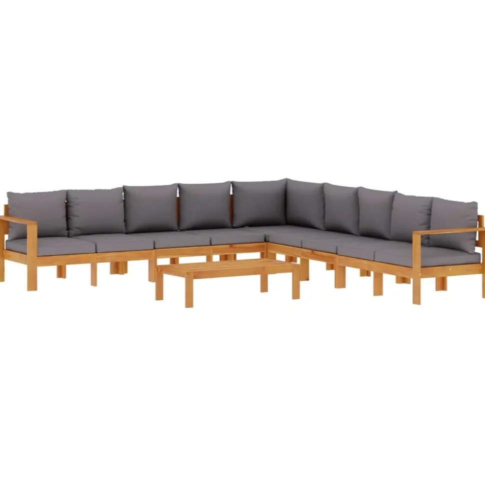 MAISON EXCLUSIVE - Salon de jardin avec coussins 6 pcs bois d'acacia solide