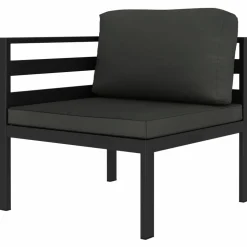 MAISON EXCLUSIVE - Salon de jardin 10 pcs avec coussins aluminium anthracite
