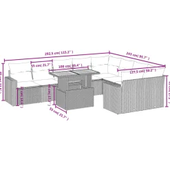 MAISON EXCLUSIVE - Salon de jardin avec coussins 10 pcs beige résine tressée