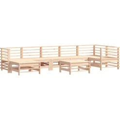 MAISON EXCLUSIVE - Salon de jardin 8 pcs avec coussins bois massif