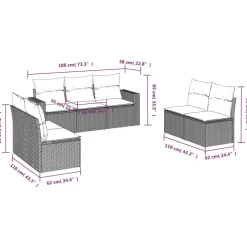 MAISON EXCLUSIVE - Salon de jardin avec coussins 7 pcs beige résine tressée