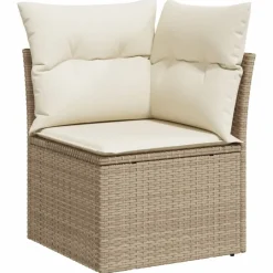 MAISON EXCLUSIVE - Salon de jardin avec coussins 7 pcs beige résine tressée