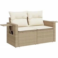 MAISON EXCLUSIVE - Salon de jardin avec coussins 7 pcs beige résine tressée