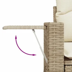 MAISON EXCLUSIVE - Salon de jardin avec coussins 7 pcs beige résine tressée