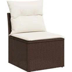 MAISON EXCLUSIVE - Salon de jardin 8 pcs avec coussins marron résine tressée